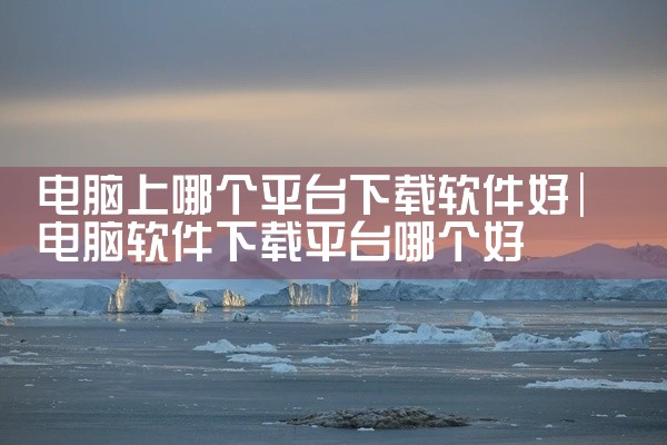 电脑上哪个平台下载软件好
