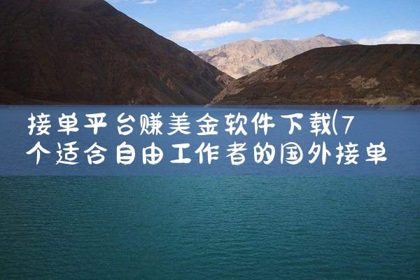 接单平台赚美金软件下载