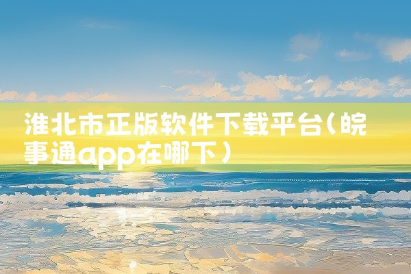 淮北市正版软件下载平台