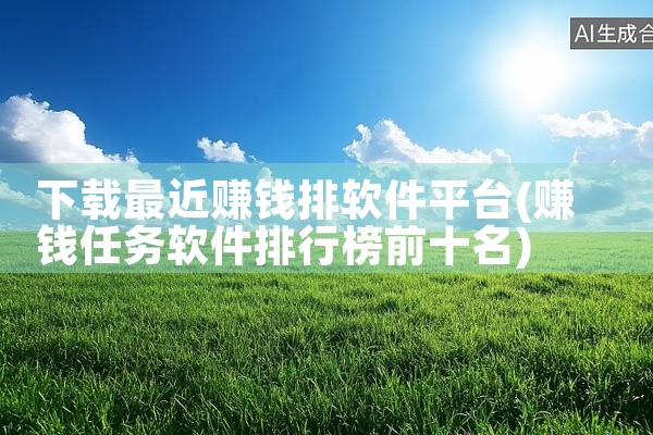 下载最近赚钱排软件平台